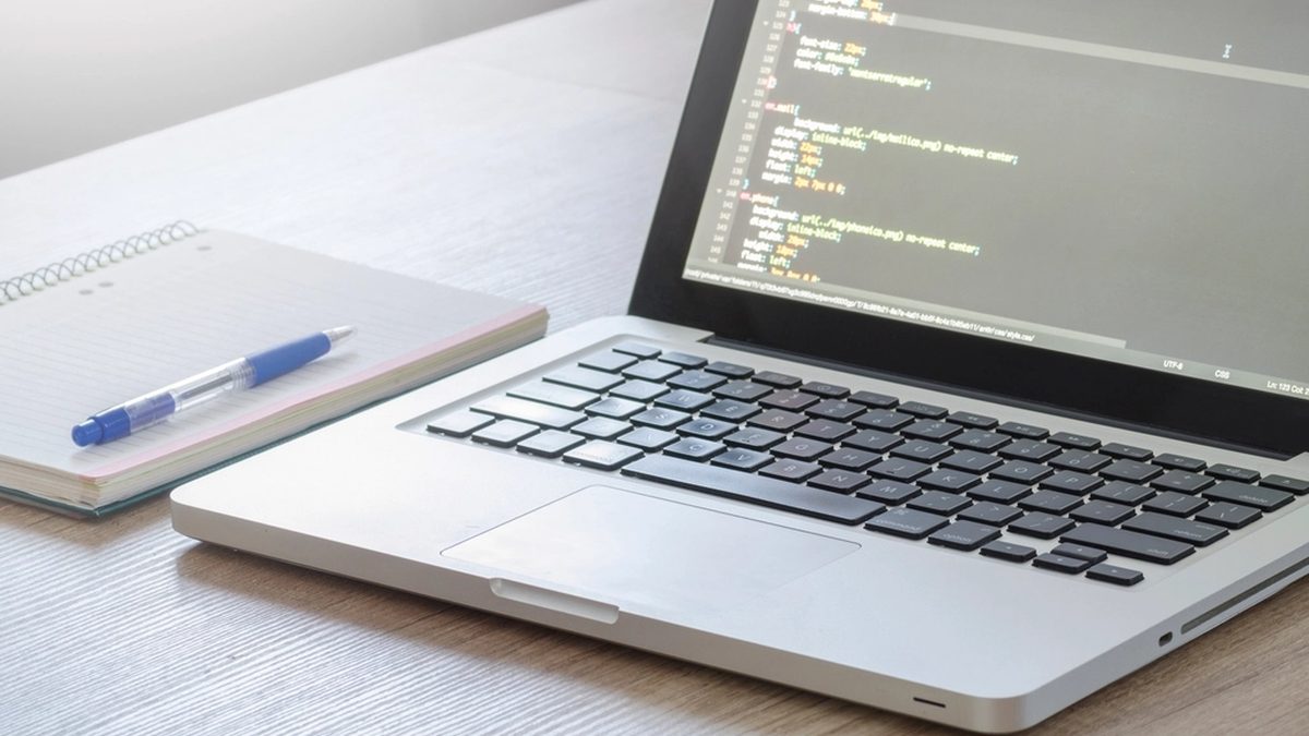 Laptop showing website code